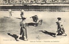 Vintage Postcard Bullfight Bullfight Preparation to the banderillas