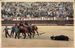 CPA Corrida Course de taureaux El arrastre 