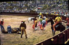 Vintage Postcard Bullfight Bullfight Play of the Picadors