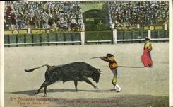 CPA Corrida Course de taureaux Poniendo Badnerillas 