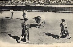 CPA Corrida Course de taureaux Preparation aux banderilles 