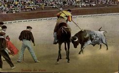 CPA Corrida Course de taureaux Suerte de Vara 