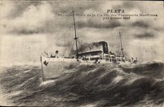 CPA Bateau Paquebot Poste de la Cie Gle des Transports Maritimes Plata 