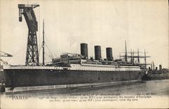 Vintage Postcard Boat Steamer Transatlantic Paris Co Gle