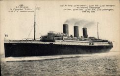 Vintage Postcard Boat Steamer Transatlantic Le Havre Co Gle