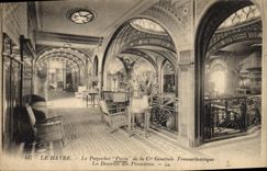 Vintage Postcard Boat Paris Steamer Transatlantic Le Havre Co Gle descent of the First