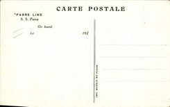 Vintage Postcard Boat Steamer Fabre Line SS Patria