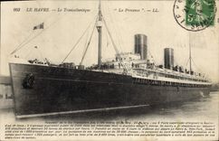 CPA Bateau Paquebot Le Havre Le Transatlantique La Provence 