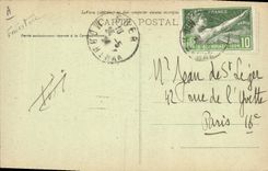 Postal Folclore un papá y sus niños Plougastel Daoulas