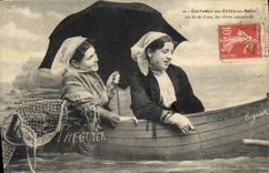 Postal Folclore Trajes de las Cuotas del Norte al compás del agua los sueños enamorados