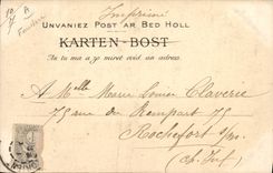 Postal Folclore Muchacha de Fouesnant Traje de trabajo Cántaro roto