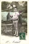 CPA Fantaisie Paques 1er Avril Enfant 