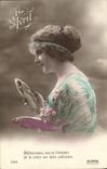 CPA Fantaisie Paques 1er Avril Femme 