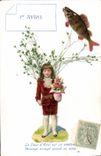 CPA Fantaisie Paques 1er Avril Enfant 