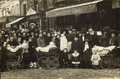 CARTE PHOTO Paris 1er Bebes Enfants Pousettes 