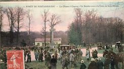 Vintage Postcard Chasse has courre One return has the Cross of Saint Herem Foret of Fontainebleau