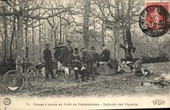 Vintage Postcard Chasse has courre out of Drill of Fontainebleau Dejeuner of the stitchers