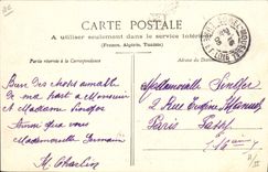 Vintage Postcard Chasse has courre in the Drill of Dreux the throw the stitcher has just sounded the sight