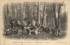 Vintage Postcard Chasse has courre Equipage of Francport the pack before the calculation Chiens Dog