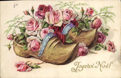 CPA Fantaisie Fleurs Sabot 