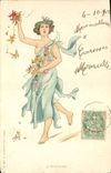 CPA Fantaisie Illustrateur Femme Le printemps 