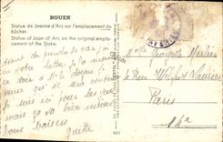 CPM Rouen Statue de Jeanne d'Arc sur l'emplacement du bucher
