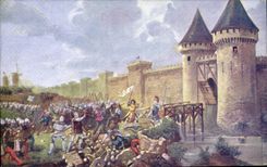 CPA Jeanne d'Arc Attaque a la porte Saint Honore a Paris Moulin a vent 