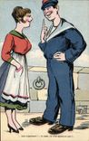CPA Fantaisie Illustrateur Griff Marins Militaria 