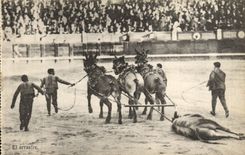 CPA Corrida Course de taureaux El arrastre 