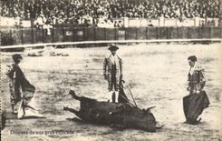 Postal Corrida Curso de toros Despues de un gran estocada