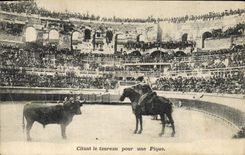 CPA Corrida Course de taureaux Citant le taureau pour une pique 