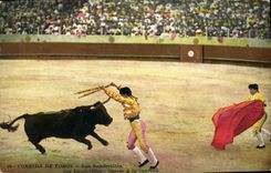 CPA Corrida Course de taureaux Las banderillas 