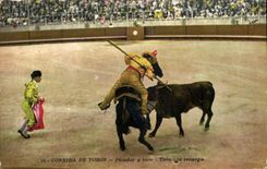 Postal Corrida Corrida de toros Picador allí Toro Toro one recarga