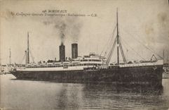 CPA Bateau Paquebot Bordeaux Compagnie Generale Transatlantique Rochambeau 