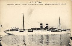 CPA Bateau Paquebot rapide Francais de la Cie C Fabre SS Roma 