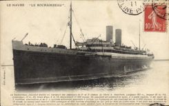 CPA Bateau Paquebot Le Havre Rochambeau 