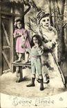 CPA Fantaisie Bonhomme de neige Enfants 
