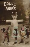CPA Fantaisie Bonhomme de neige Enfants 