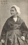 Postal Folclore Muchacha de los alrededores de Auray y Santo Ana