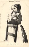 Postal Folclore Bretaña Nina de Hanvec