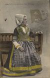 Postal Folclore el traje que llevaba Anne de Bretaña