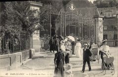 CPA Enfant Bebe Poussette Bar le Duc L'entree du parc 