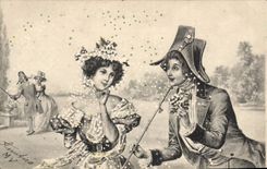 CPA Fantaisie Illustrateur Femme 