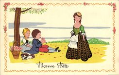 CPA Fantaisie Illustrateur Enfants Bonne fete 