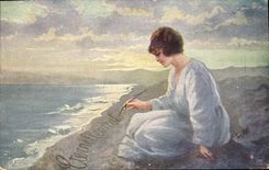 CPA Fantaisie Illustrateur Femme 