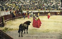 Postal Corrida Curso de toros Suerte de envolvió Llamada al abrigo