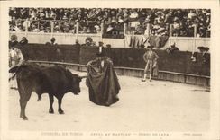 CPA Corrida Course de taureaux Appel au manteau 