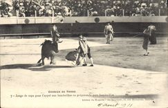 Postal Corrida Curso de toros Juego de envolvió para la llamada a las banderillas