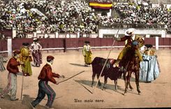 Postal Corrida Corrida de toros Una Malla vara