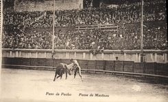 Postal Corrida Curso de toros Paseo de pecho